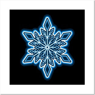 Blue Snowflake Posters and Art